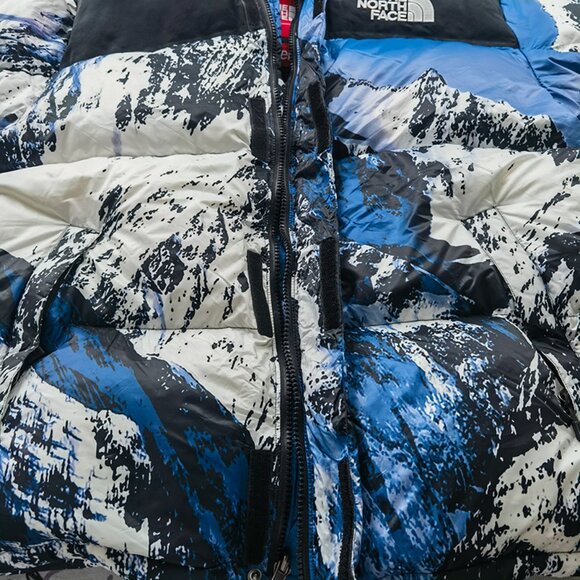 Supreme × The North Face Blue/White/Black Winter Down Jacket - Picture 5 of 9